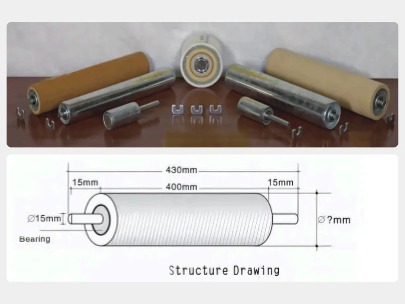 Galvanized steel conveyor roller for aluminium extrusion run-out table