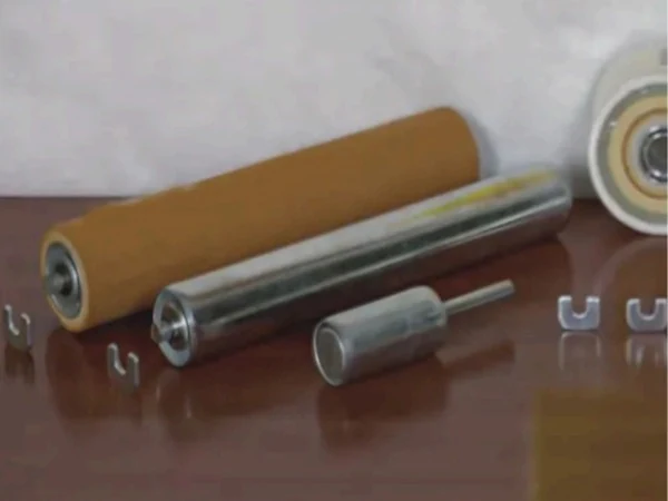 Galvanized steel roller cross-section showing bearing and shaft design
